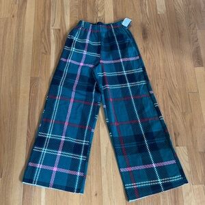 NWT Plaid Wide Leg Lounge Pants